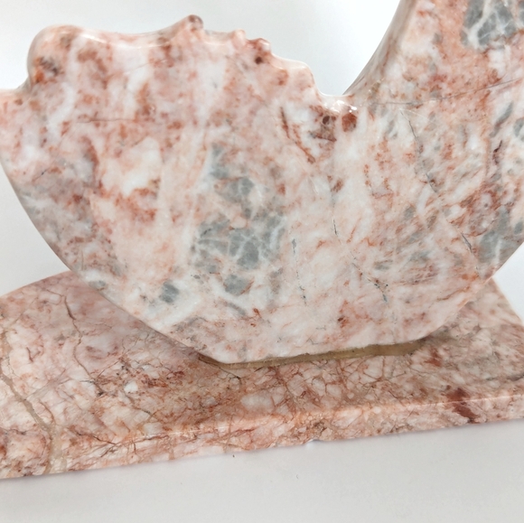 Vintage Carved Pink Marble Stone Mother & Child Statuette Boho Home Decor - Picture 10 of 10